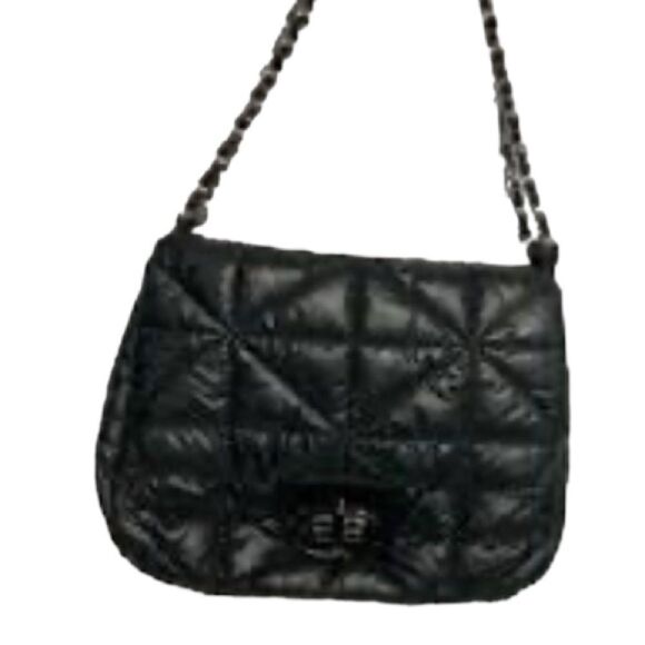 Chico’s black puffer bag with adjustable crossbody/ shoulder chain strap - Picture 5 of 10